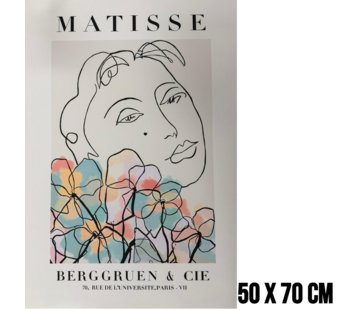 Allernieuwste.nl Canvas Schilderij ''Woman with Flowers'' Matisse – 50 x 70 cm