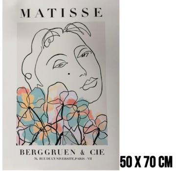 Allernieuwste.nl Canvas Schilderij ''Woman with Flowers'' Matisse – 50 x 70 cm