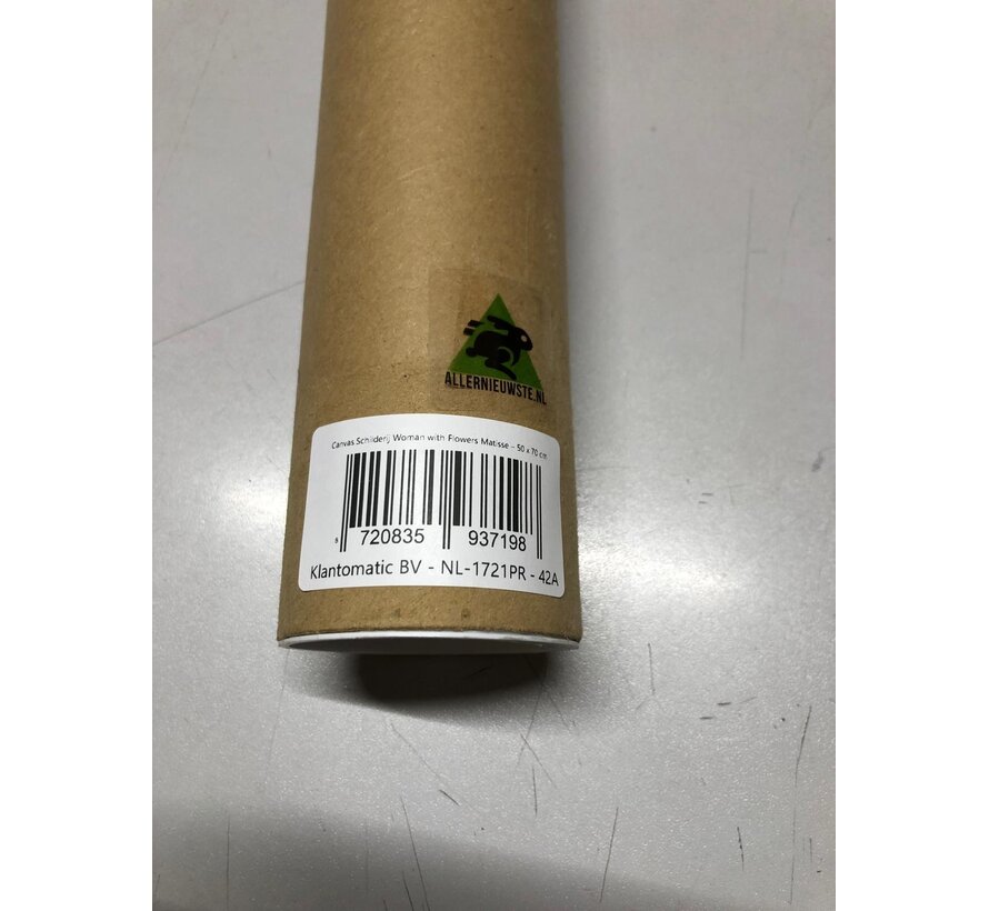 Allernieuwste.nl® Canvas Schilderij ''Woman with Flowers'' Matisse – 50 x 70 cm – Minimalistische Kunst Poster – Muurdecoratie – Wanddecoratie