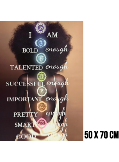 Allernieuwste.nl Canvas Schilderij Vrouw met Chakra’s Canvas – 50 x 70 cm