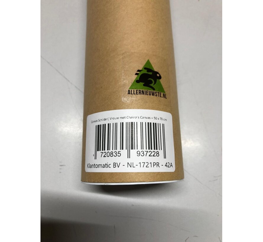 Allernieuwste.nl® Canvas Schilderij Vrouw met Chakra’s – 50 x 70 cm – Inspirerende Affirmaties voor Zelfwaarde en Persoonlijke Groei – Wanddecoratie – Muurdecoratie