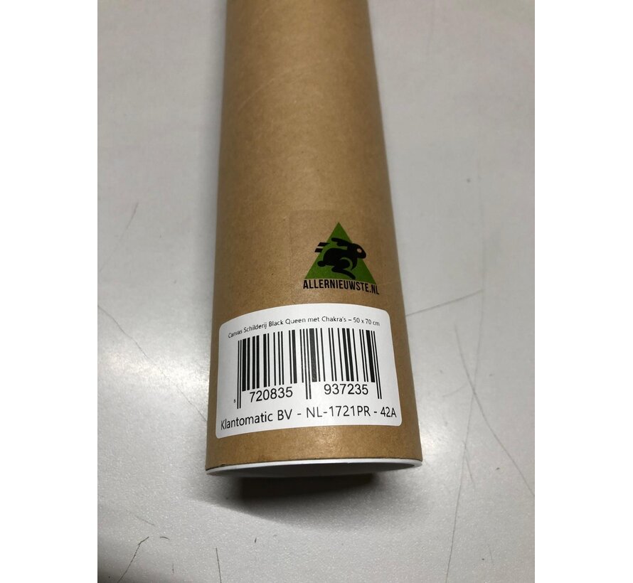 Allernieuwste.nl® Canvas Schilderij Black Queen met Chakra’s – 50 x 70 cm – Inspirerende Affirmaties voor Zelfwaarde en Persoonlijke Groei – Wanddecoratie – Muurdecoratie