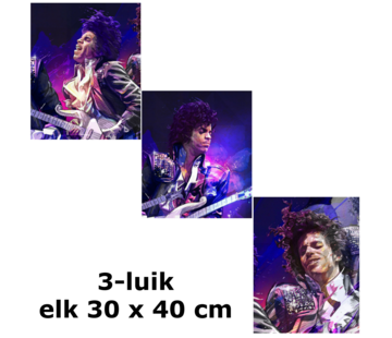 Allernieuwste.nl Canvas Schilderij 3-Luik Prince Purple Rain – 3st 30 x 40 cm