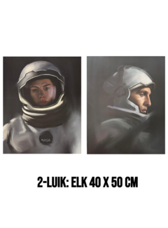 Allernieuwste.nl Canvas Schilderij 2-Luik Interstellar Cooper & Brand – 2st 40 x 50 cm
