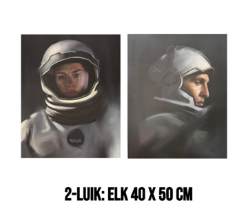 Allernieuwste.nl Canvas Schilderij 2-Luik Interstellar Cooper & Brand – 2st 40 x 50 cm