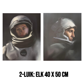 Allernieuwste.nl Canvas Schilderij 2-Luik Interstellar Cooper & Brand – 2st 40 x 50 cm