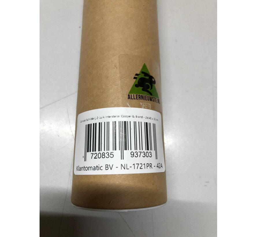 Allernieuwste.nl® Canvas Schilderij 2-Luik Interstellar Cooper & Brand – 2st 40 x 50 cm –Muurdecoratie – Wanddecoratie