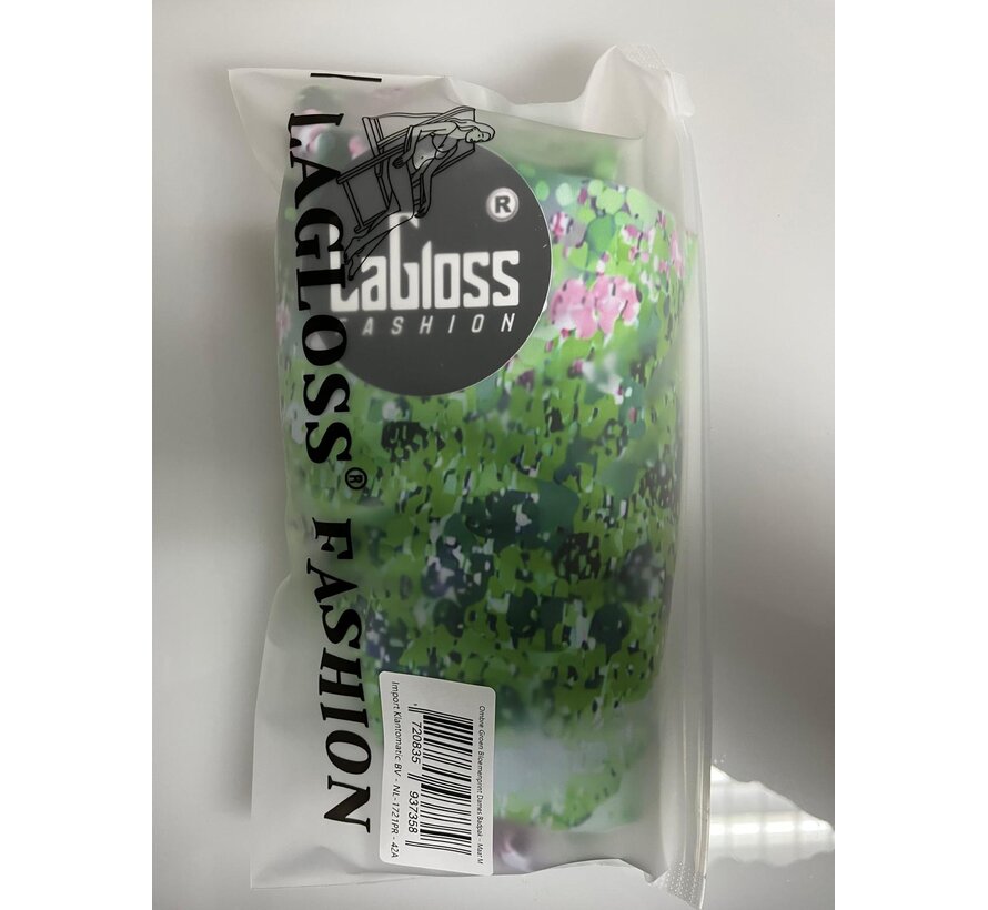 LaGloss® Ombre Groen Bloemenprint Dames Badpak - Vierkante Hals - Open Rug - Zomers – Strandmode – Beach fashion – Maat M