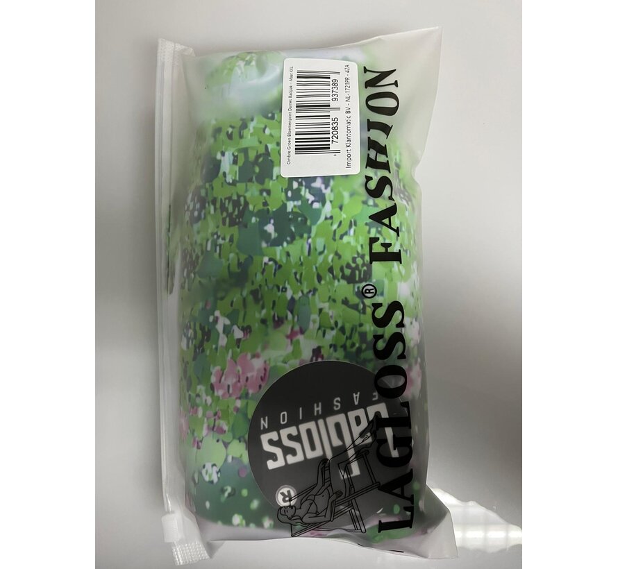 LaGloss® Ombre Groen Bloemenprint Dames Badpak - Vierkante Hals - Open Rug - Zomers – Strandmode – Beach fashion – Maat XXL