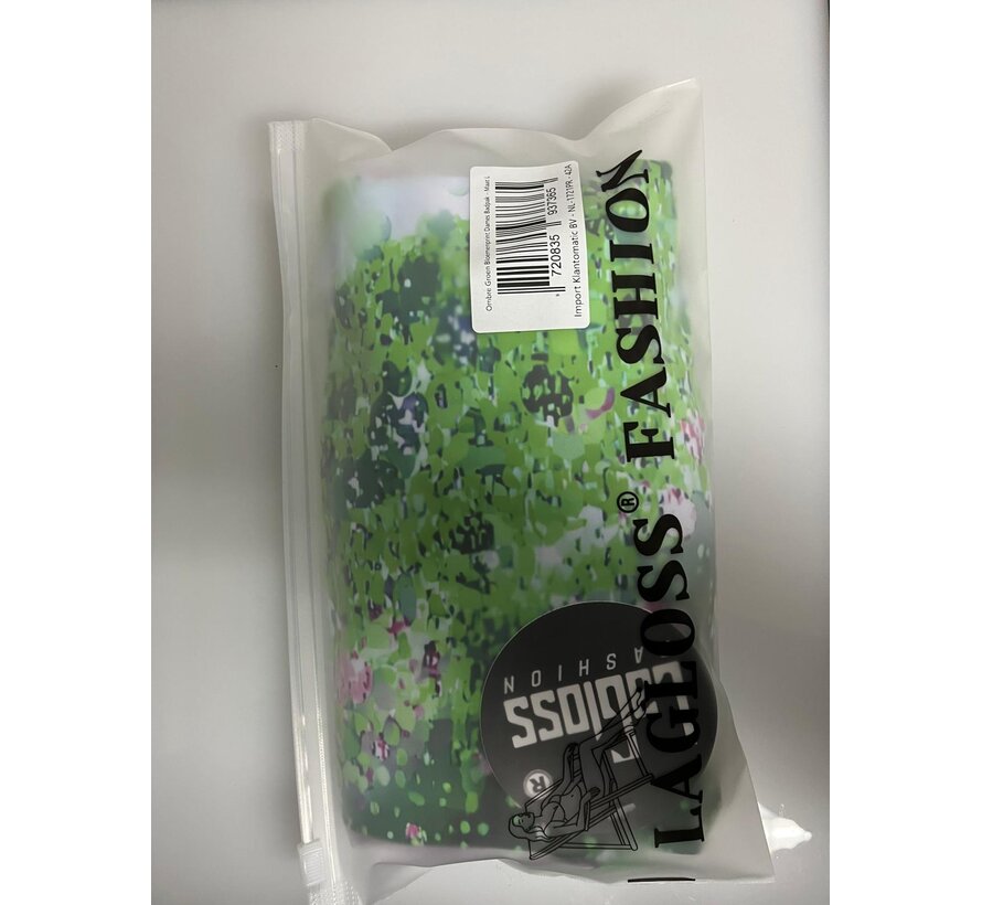 LaGloss® Ombre Groen Bloemenprint Dames Badpak - Vierkante Hals - Open Rug - Zomers – Strandmode – Beach fashion – Maat L