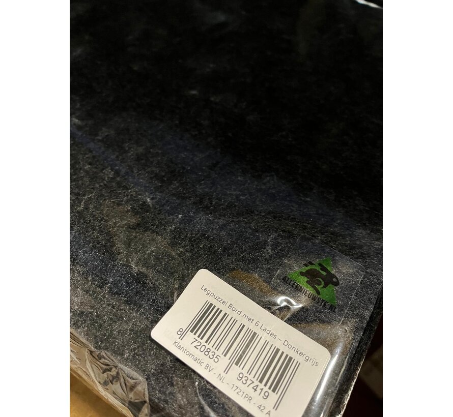 Allernieuwste.nl® Legpuzzel Bord met 6 Lades – Puzzel Organizer & Puzzeltafel – Donkergrijs