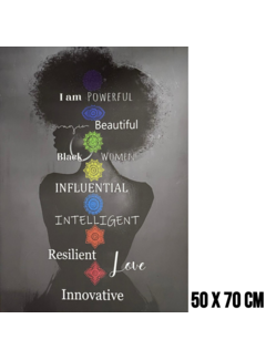 Allernieuwste.nl Canvas Schilderij Krachtige Vrouw Chakra’s – 50 x 70 cm