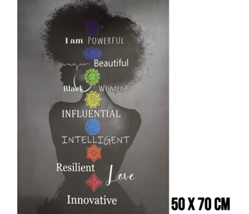 Allernieuwste.nl Canvas Schilderij Krachtige Vrouw Chakra’s – 50 x 70 cm