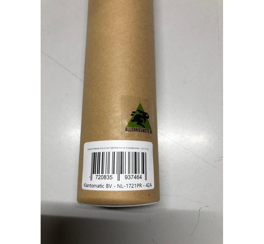 Allernieuwste.nl® Canvas Schilderij Vrouw met Bijbelteksten en Zonnebloemen – 50 x 70 cm - Christelijke Decoratie – Muurdecoratie – Wanddecoratie