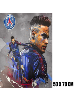 Allernieuwste.nl Canvas Schilderij Voetballer Neymar Jr PSG – 50 x 70 cm