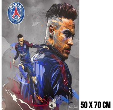 Allernieuwste.nl Canvas Schilderij Voetballer Neymar Jr PSG – 50 x 70 cm