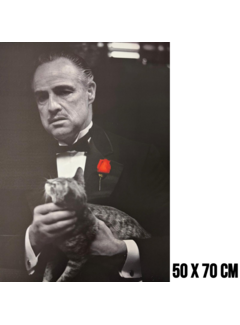 Allernieuwste.nl Canvas Schilderij The Godfather Vito Corleone Zwart Wit – 50 x 70 cm