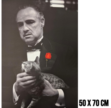 Allernieuwste.nl Canvas Schilderij The Godfather Vito Corleone Zwart Wit – 50 x 70 cm