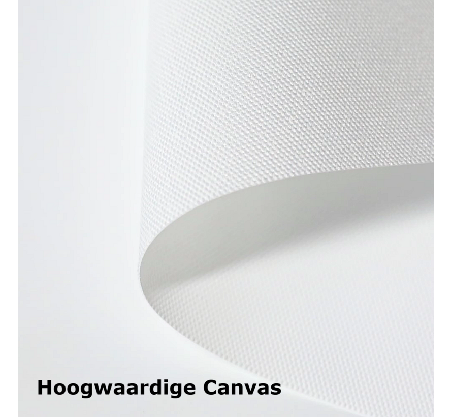 Allernieuwste.nl® Canvas Schilderij Superhelden Lunch Skyscraper – 40 x 60 cm - Humor -Wanddecoratie – Muurdecoratie