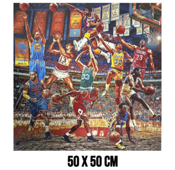 Allernieuwste.nl Canvas Schilderij Basketbalspelers ‘’This Is Why We Play’’ – 50 x 50 cm