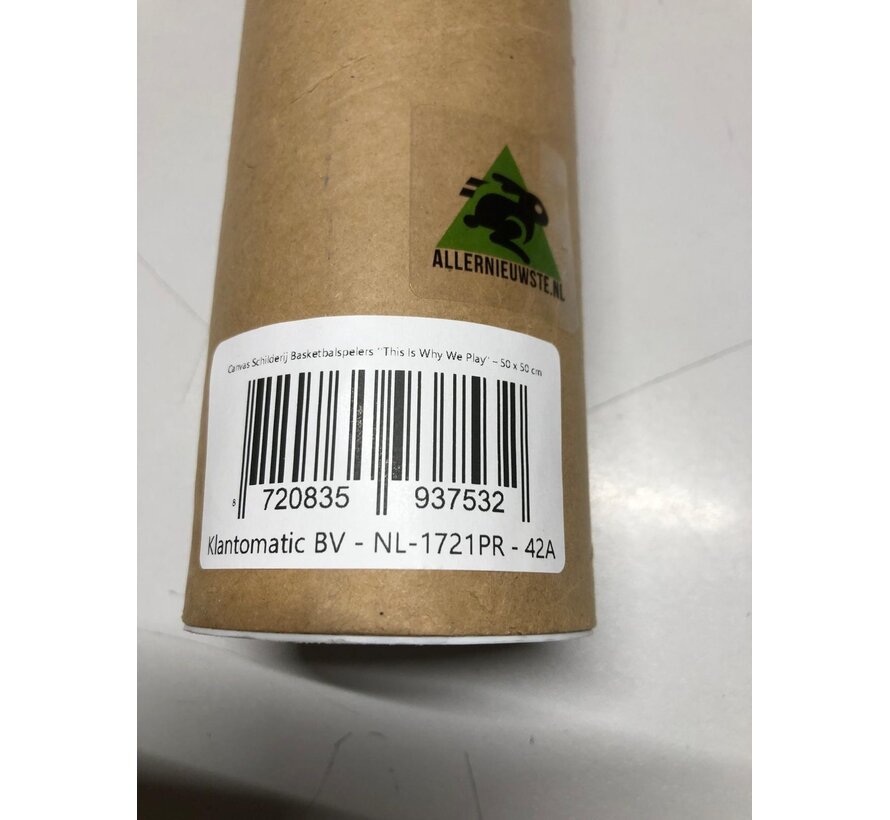 Allernieuwste.nl® Canvas Schilderij Basketbalspelers ‘’This Is Why We Play’’ – 50 x 50 cm – Basketbaltoppers – Sport – Wanddecoratie – Muurdecoratie