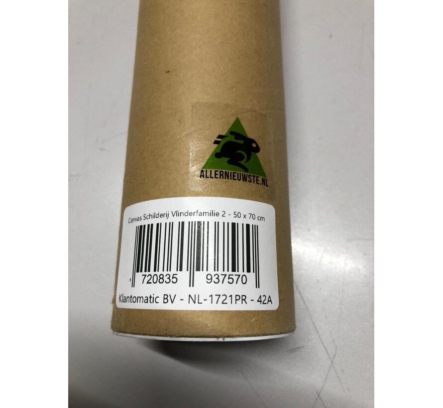 Allernieuwste.nl® Canvas Schilderij Vlinderfamilie 2 - 50 x 70 cm - Kleurrijke Natuur Wanddecoratie – Dieren – Muurdecoratie