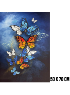 Allernieuwste.nl Canvas Schilderij Vlinderfamilie 1 - 50 x 70 cm