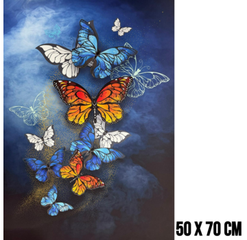 Allernieuwste.nl Canvas Schilderij Vlinderfamilie 1 - 50 x 70 cm