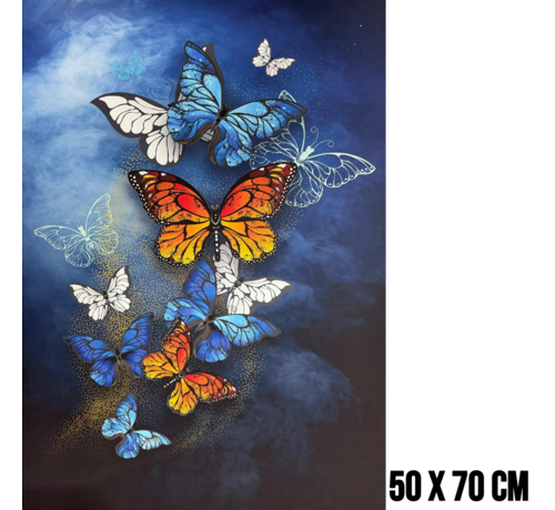 Allernieuwste.nl Allernieuwste.nl® Canvas Schilderij Vlinderfamilie 1 - 50 x 70 cm - Kleurrijke Natuur Wanddecoratie – Dieren – Muurdecoratie
