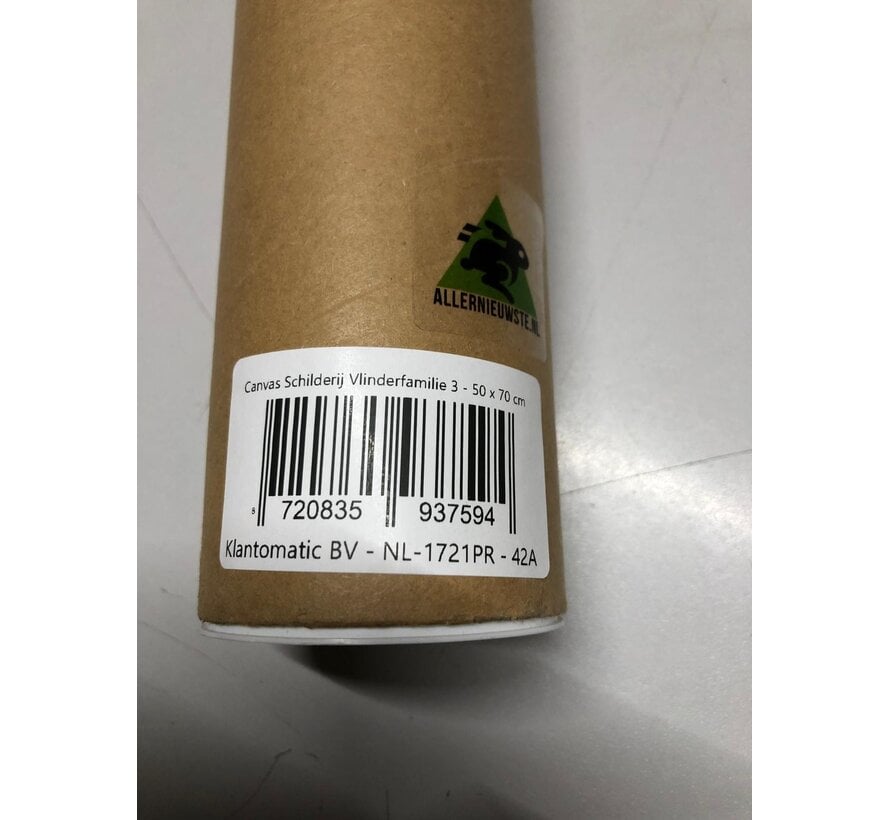 Allernieuwste.nl® Canvas Schilderij Vlinderfamilie 3 - 50 x 70 cm - Kleurrijke Natuur Wanddecoratie – Dieren – Muurdecoratie