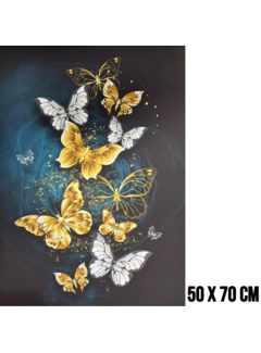 Allernieuwste.nl Canvas Schilderij Vlinderfamilie 2 - 50 x 70 cm