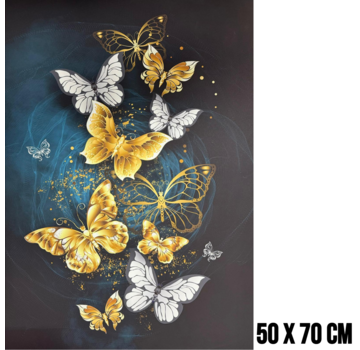 Allernieuwste.nl Canvas Schilderij Vlinderfamilie 2 - 50 x 70 cm