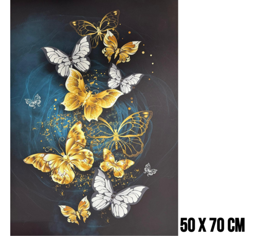 Allernieuwste.nl Allernieuwste.nl® Canvas Schilderij Vlinderfamilie 2 - 50 x 70 cm - Kleurrijke Natuur Wanddecoratie – Dieren – Muurdecoratie