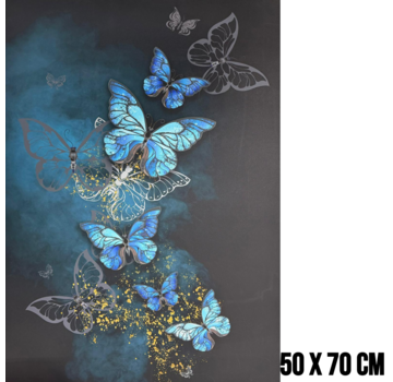 Allernieuwste.nl Canvas Schilderij Vlinderfamilie 3 - 50 x 70 cm