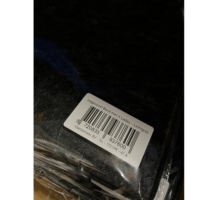 Allernieuwste.nl® Legpuzzel Bord met 4 Lades – Puzzel Organizer & Puzzeltafel – Lichtgrijs