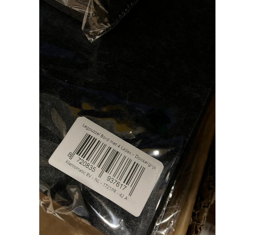 Allernieuwste.nl® Legpuzzel Bord met 4 Lades – Puzzel Organizer & Puzzeltafel – Donkergrijs