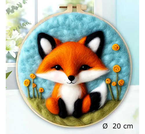 Allernieuwste.nl® DIY Naaldvilt Wolvilt Pakket Vosje – Complete Starterset – Met Wol, Naalden, Borduurring & Handleiding – Creatief Hobbypakket voor Beginners & Gevorderden