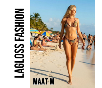 LaGloss 2-Delig Sexy Luipaardprint Bikini set Zwart Bruin – Maat M