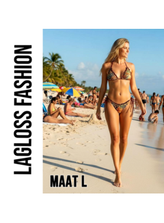 LaGloss 2-Delig Sexy Luipaardprint Bikini set Zwart Bruin – Maat L