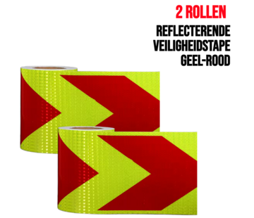 Allernieuwste.nl® 2 Rollen Reflecterende Tape Stickers Veiligheidstape – 10 cm x 1mtr