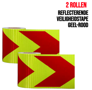 Allernieuwste.nl® 2 Rollen Reflecterende Tape Stickers Veiligheidstape – 10 cm x 1mtr