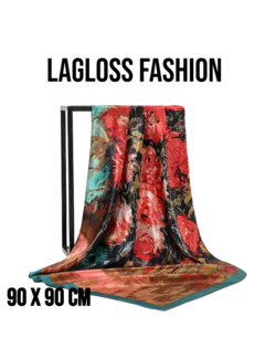 LaGloss Elegante Vierkante Dames Paisley Sjaal – Meerkleurig – 90 x 90 cm