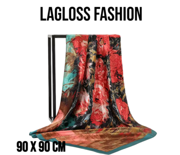 LaGloss Elegante Vierkante Dames Paisley Sjaal – Meerkleurig – 90 x 90 cm