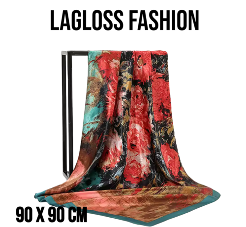 LaGloss LaGloss® Elegante Zachte Vierkante Dames Paisley Sjaal – Meerkleurig – 90 x 90 cm