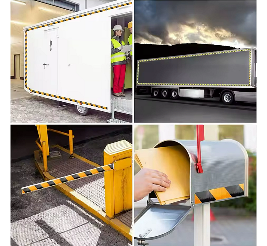 Rol Reflecterende Tape Stickers Veiligheidstape Rood Geel - 50mmx3mtr - Waterdicht Reflector Plakband