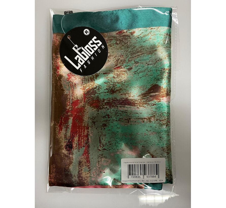 LaGloss® Elegante Zachte Vierkante Dames Paisley Sjaal – Meerkleurig – 90 x 90 cm