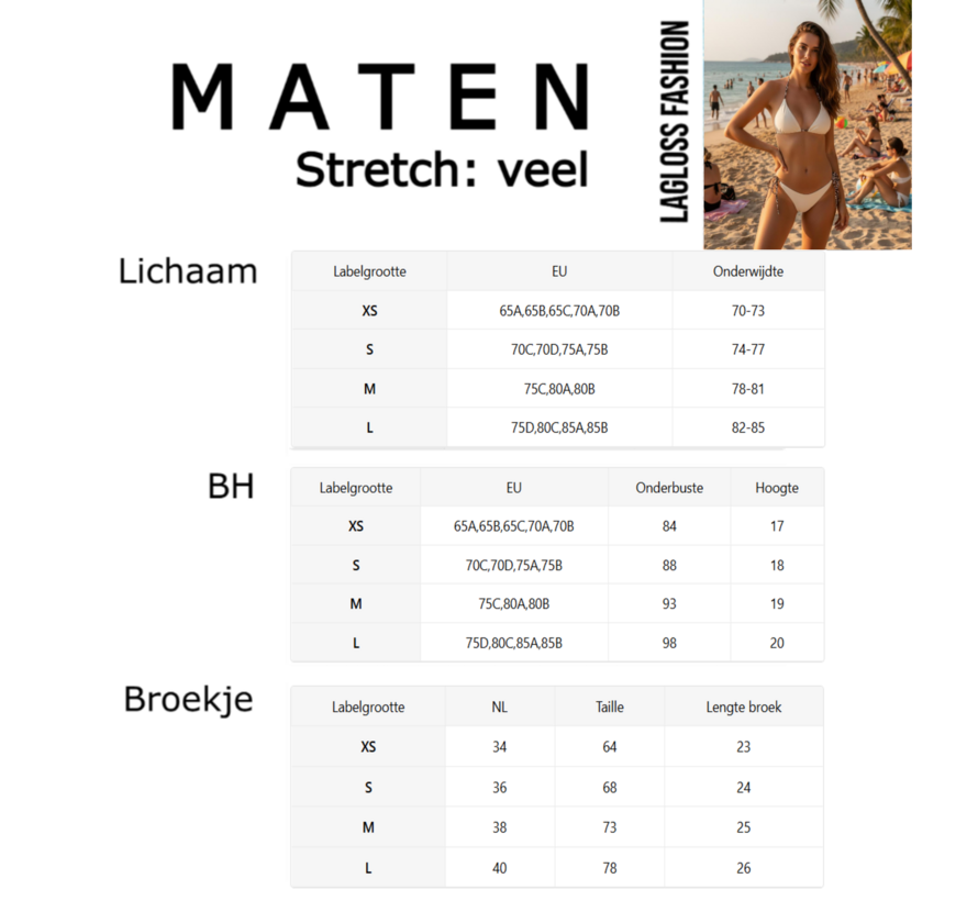 LaGloss® Dames Crème kleurige Bikini Set met Luipaardprint Bindkoorden - Halter Top – String Broekje – Low Waist – Zomer – Beach Fashion – Maat S