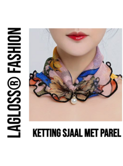 LaGloss Dames Ketting Sjaaltje met Parel*