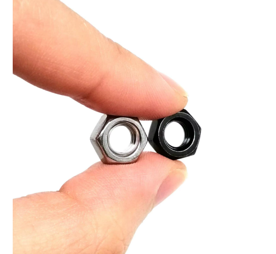 445 Stuks Zwarte Din934 Kleine Micro Hex Zeskant Moeren Set Assortiment - 304 Roestvrij Staal Messing M1.4 M1.6 M2 M2.5 M3 M3 M3.5 M4 M5 M6 M8 Box