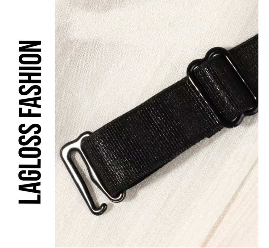 LaGloss® 2 Stuks Zwarte BH Schouderbandjes met Zwarte Steentjes – Verstelbare & Afneembare Glanzende BH Bandjes - Elegant Strap Accessoire voor Feest, Gala & Speciale Gelegenheden - Zwart